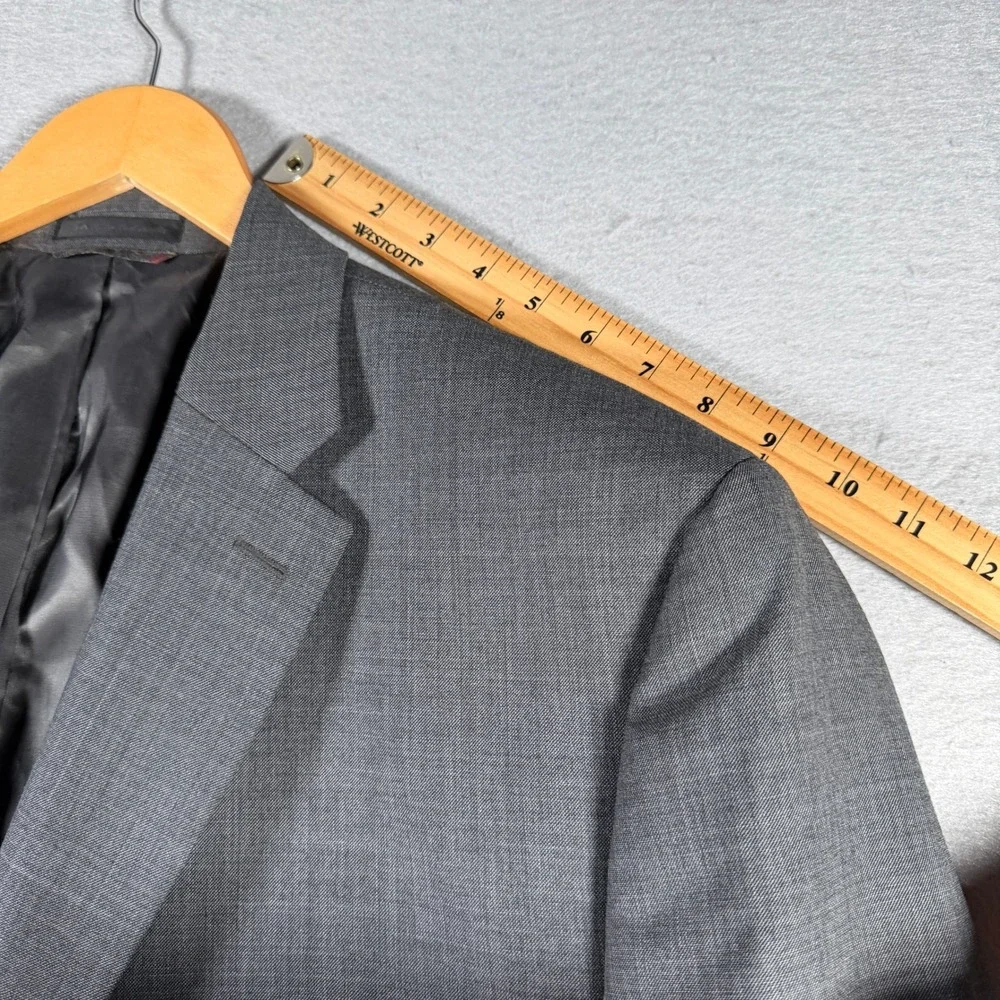Lauren Ralph Lauren Mens Grey Wool 2-Button Blazer Jacket Natural 50R 50 Regular